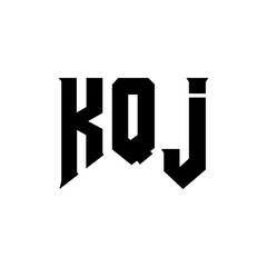 KQJ letter logo design for technology company. KQJ logo design black and white color combination. KQJ logo, KQJ vector, KQJ design, KQJ icon, KQJ alphabet. KQJ typography logo design.