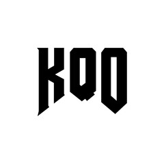 KQO letter logo design for technology company. KQO logo design black and white color combination. KQO logo, KQO vector, KQO design, KQO icon, KQO alphabet. KQO typography logo design.