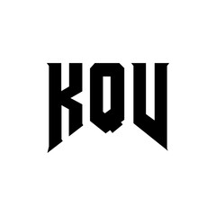 KQV letter logo design for technology company. KQV logo design black and white color combination. KQV logo, KQV vector, KQV design, KQV icon, KQV alphabet. KQV typography logo design.