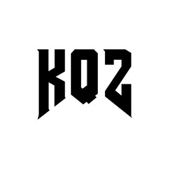 KQZ letter logo design for technology company. KQZ logo design black and white color combination. KQZ logo, KQZ vector, KQZ design, KQZ icon, KQZ alphabet. KQZ typography logo design.