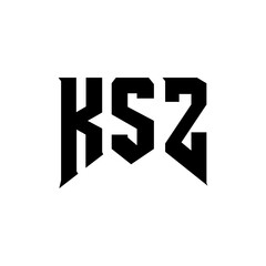 KSZ letter logo design for technology company. KSZ logo design black and white color combination. KSZ logo, KSZ vector, KSZ design, KSZ icon, KSZ alphabet. KSZ typography logo design.
