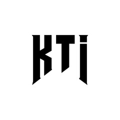 KTI letter logo design for technology company. KTI logo design black and white color combination. KTI logo, KTI vector, KTI design, KTI icon, KTI alphabet. KTI typography logo design.