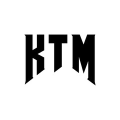 KTM letter logo design for technology company. KTM logo design black and white color combination. KTM logo, KTM vector, KTM design, KTM icon, KTM alphabet. KTM typography logo design.