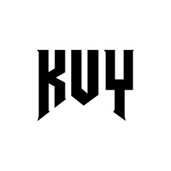 KUY letter logo design for technology company. KUY logo design black and white color combination. KUY logo, KUY vector, KUY design, KUY icon, KUY alphabet. KUY typography logo design.