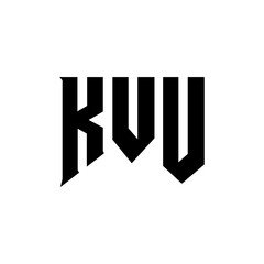 KVU letter logo design for technology company. KVU logo design black and white color combination. KVU logo, KVU vector, KVU design, KVU icon, KVU alphabet. KVU typography logo design.