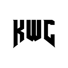 KWC letter logo design for technology company. KWC logo design black and white color combination. KWC logo, KWC vector, KWC design, KWC icon, KWC alphabet. KWC typography logo design.