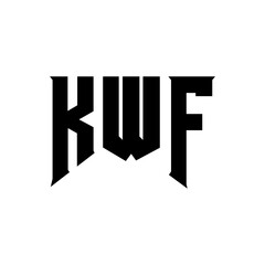 KWF letter logo design for technology company. KWF logo design black and white color combination. KWF logo, KWF vector, KWF design, KWF icon, KWF alphabet. KWF typography logo design.