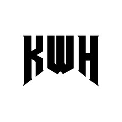 KWH letter logo design for technology company. KWH logo design black and white color combination. KWH logo, KWH vector, KWH design, KWH icon, KWH alphabet. KWH typography logo design.