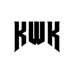 KWK letter logo design for technology company. KWK logo design black and white color combination. KWK logo, KWK vector, KWK design, KWK icon, KWK alphabet. KWK typography logo design.