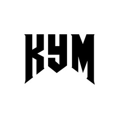 KYM letter logo design for technology company. KYM logo design black and white color combination. KYM logo, KYM vector, KYM design, KYM icon, KYM alphabet. KYM typography logo design.