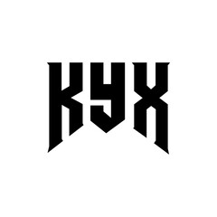 KYX letter logo design for technology company. KYX logo design black and white color combination. KYX logo, KYX vector, KYX design, KYX icon, KYX alphabet. KYX typography logo design.