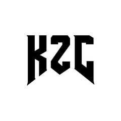 KZC letter logo design for technology company. KZC logo design black and white color combination. KZC logo, KZC vector, KZC design, KZC icon, KZC alphabet. KZC typography logo design.