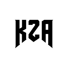 KZA letter logo design for technology company. KZA logo design black and white color combination. KZA logo, KZA vector, KZA design, KZA icon, KZA alphabet. KZA typography logo design.