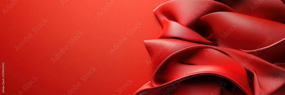 Poster a red fabric with a red background