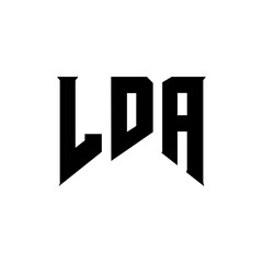 LDA letter logo design for technology company. LDA logo design black and white color combination. LDA logo, LDA vector, LDA design, LDA icon, LDA alphabet. LDA typography logo design.