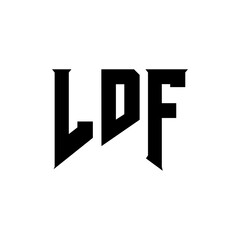 LDF letter logo design for technology company. LDF logo design black and white color combination. LDF logo, LDF vector, LDF design, LDF icon, LDF alphabet. LDF typography logo design.