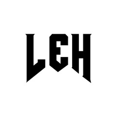 LEH letter logo design for technology company. LEH logo design black and white color combination. LEH logo, LEH vector, LEH design, LEH icon, LEH alphabet. LEH typography logo design.