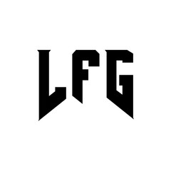 LFG letter logo design for technology company. LFG logo design black and white color combination. LFG logo, LFG vector, LFG design, LFG icon, LFG alphabet. LFG typography logo design.