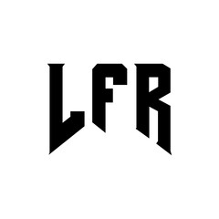 LFR letter logo design for technology company. LFR logo design black and white color combination. LFR logo, LFR vector, LFR design, LFR icon, LFR alphabet. LFR typography logo design.