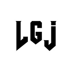 LGJ letter logo design for technology company. LGJ logo design black and white color combination. LGJ logo, LGJ vector, LGJ design, LGJ icon, LGJ alphabet. LGJ typography logo design.