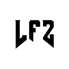 LFZ letter logo design for technology company. LFZ logo design black and white color combination. LFZ logo, LFZ vector, LFZ design, LFZ icon, LFZ alphabet. LFZ typography logo design.