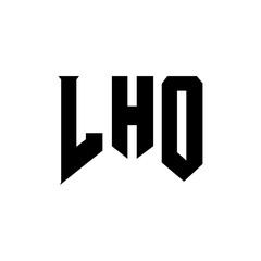 LHO letter logo design for technology company. LHO logo design black and white color combination. LHO logo, LHO vector, LHO design, LHO icon, LHO alphabet. LHO typography logo design.