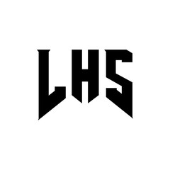 LHS letter logo design for technology company. LHS logo design black and white color combination. LHS logo, LHS vector, LHS design, LHS icon, LHS alphabet. LHS typography logo design.