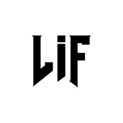 Obraz premium LIF letter logo design for technology company. LIF logo design black and white color combination. LIF logo, LIF vector, LIF design, LIF icon, LIF alphabet. LIF typography logo design.