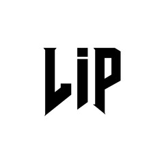 LIP letter logo design for technology company. LIP logo design black and white color combination. LIP logo, LIP vector, LIP design, LIP icon, LIP alphabet. LIP typography logo design.