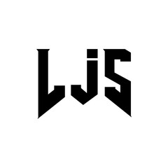 LJS letter logo design for technology company. LJS logo design black and white color combination. LJS logo, LJS vector, LJS design, LJS icon, LJS alphabet. LJS typography logo design.
