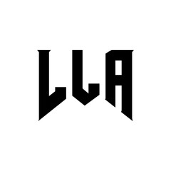 LLA letter logo design for technology company. LLA logo design black and white color combination. LLA logo, LLA vector, LLA design, LLA icon, LLA alphabet. LLA typography logo design.