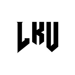 LKU letter logo design for technology company. LKU logo design black and white color combination. LKU logo, LKU vector, LKU design, LKU icon, LKU alphabet. LKU typography logo design.