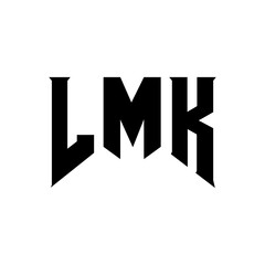 LMK letter logo design for technology company. LMK logo design black and white color combination. LMK logo, LMK vector, LMK design, LMK icon, LMK alphabet. LMK typography logo design.