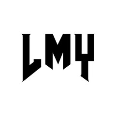 LMY letter logo design for technology company. LMY logo design black and white color combination. LMY logo, LMY vector, LMY design, LMY icon, LMY alphabet. LMY typography logo design.