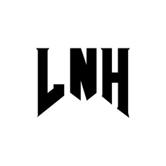 LNH letter logo design for technology company. LNH logo design black and white color combination. LNH logo, LNH vector, LNH design, LNH icon, LNH alphabet. LNH typography logo design.