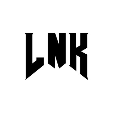LNK letter logo design for technology company. LNK logo design black and white color combination. LNK logo, LNK vector, LNK design, LNK icon, LNK alphabet. LNK typography logo design.