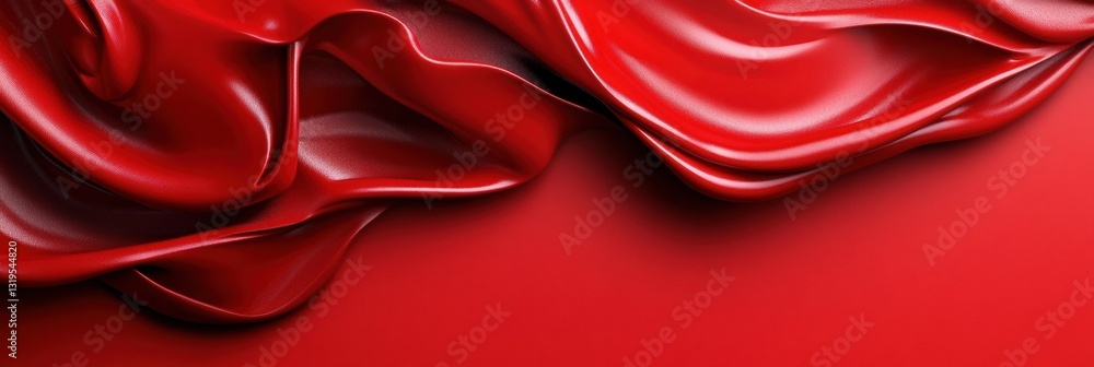Aufkleber a red fabric with a red background