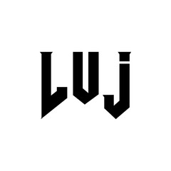 LUJ letter logo design for technology company. LUJ logo design black and white color combination. LUJ logo, LUJ vector, LUJ design, LUJ icon, LUJ alphabet. LUJ typography logo design.