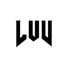 LUV letter logo design for technology company. LUV logo design black and white color combination. LUV logo, LUV vector, LUV design, LUV icon, LUV alphabet. LUV typography logo design.