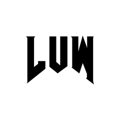 LUW letter logo design for technology company. LUW logo design black and white color combination. LUW logo, LUW vector, LUW design, LUW icon, LUW alphabet. LUW typography logo design.