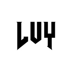 LUY letter logo design for technology company. LUY logo design black and white color combination. LUY logo, LUY vector, LUY design, LUY icon, LUY alphabet. LUY typography logo design.
