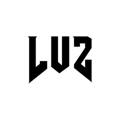 LUZ letter logo design for technology company. LUZ logo design black and white color combination. LUZ logo, LUZ vector, LUZ design, LUZ icon, LUZ alphabet. LUZ typography logo design.