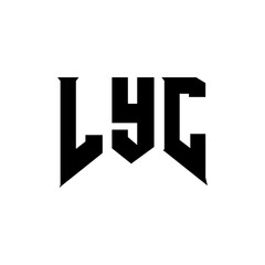 LYC letter logo design for technology company. LYC logo design black and white color combination. LYC logo, LYC vector, LYC design, LYC icon, LYC alphabet. LYC typography logo design.