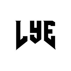 LYE letter logo design for technology company. LYE logo design black and white color combination. LYE logo, LYE vector, LYE design, LYE icon, LYE alphabet. LYE typography logo design.