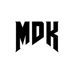 MDK letter logo design for technology company. MDK logo design black and white color combination. MDK logo, MDK vector, MDK design, MDK icon, MDK alphabet. MDK typography logo design.