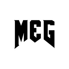 MEG letter logo design for technology company. MEG logo design black and white color combination. MEG logo, MEG vector, MEG design, MEG icon, MEG alphabet. MEG typography logo design.