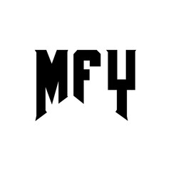 MFY letter logo design for technology company. MFY logo design black and white color combination. MFY logo, MFY vector, MFY design, MFY icon, MFY alphabet. MFY typography logo design.