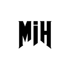MIH letter logo design for technology company. MIH logo design black and white color combination. MIH logo, MIH vector, MIH design, MIH icon, MIH alphabet. MIH typography logo design.
