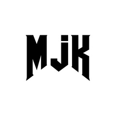 MJK letter logo design for technology company. MJK logo design black and white color combination. MJK logo, MJK vector, MJK design, MJK icon, MJK alphabet. MJK typography logo design.