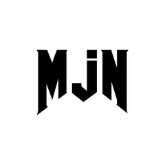 MJN letter logo design for technology company. MJN logo design black and white color combination. MJN logo, MJN vector, MJN design, MJN icon, MJN alphabet. MJN typography logo design.